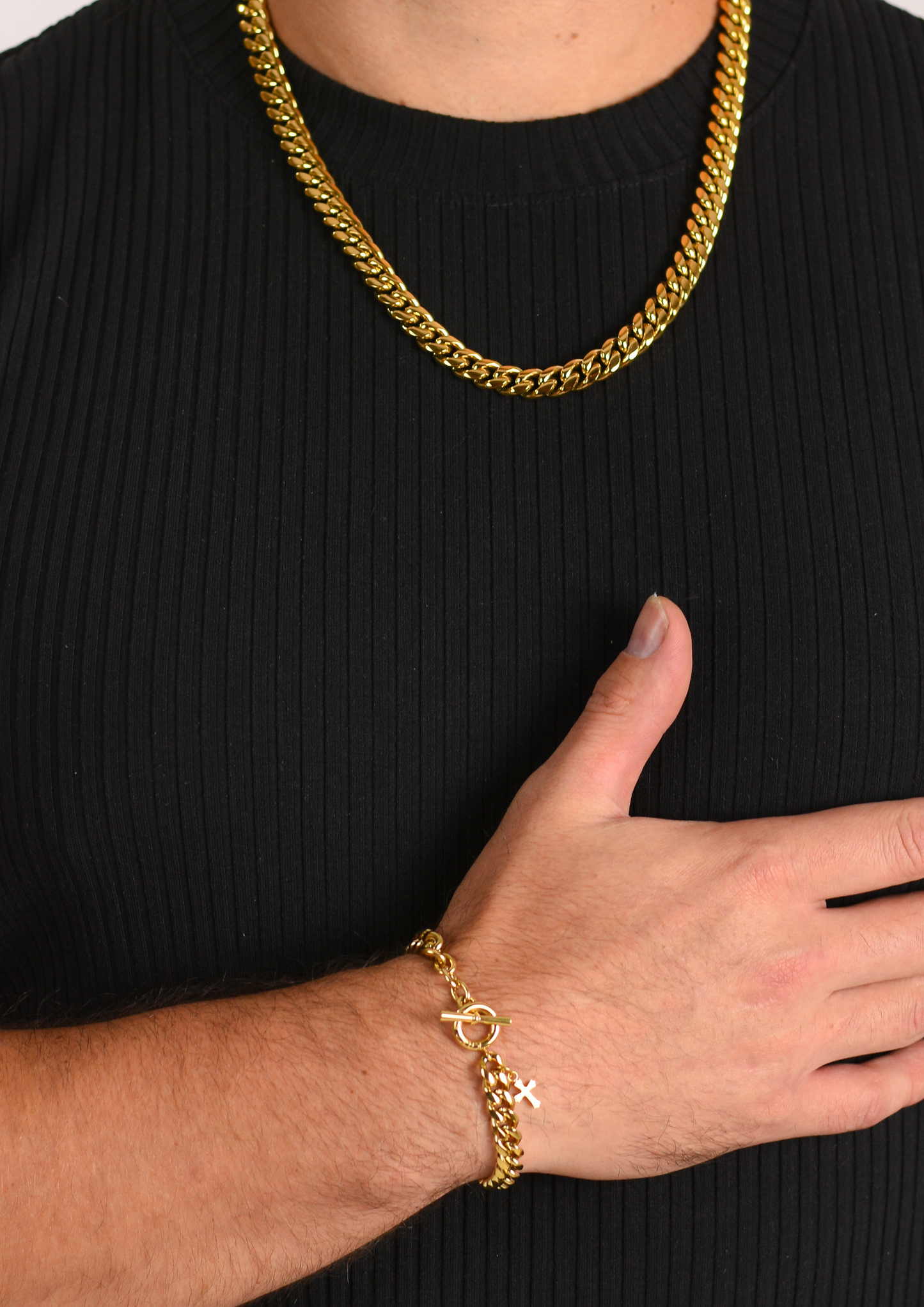 PULSERA CUBANA 8mm GD